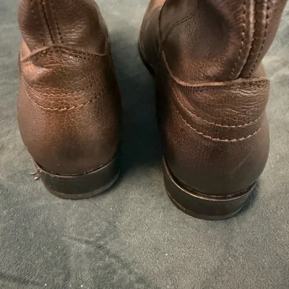 Frye Melissa Dark Brown Leather Heeled Boots - Picture 4 of 7